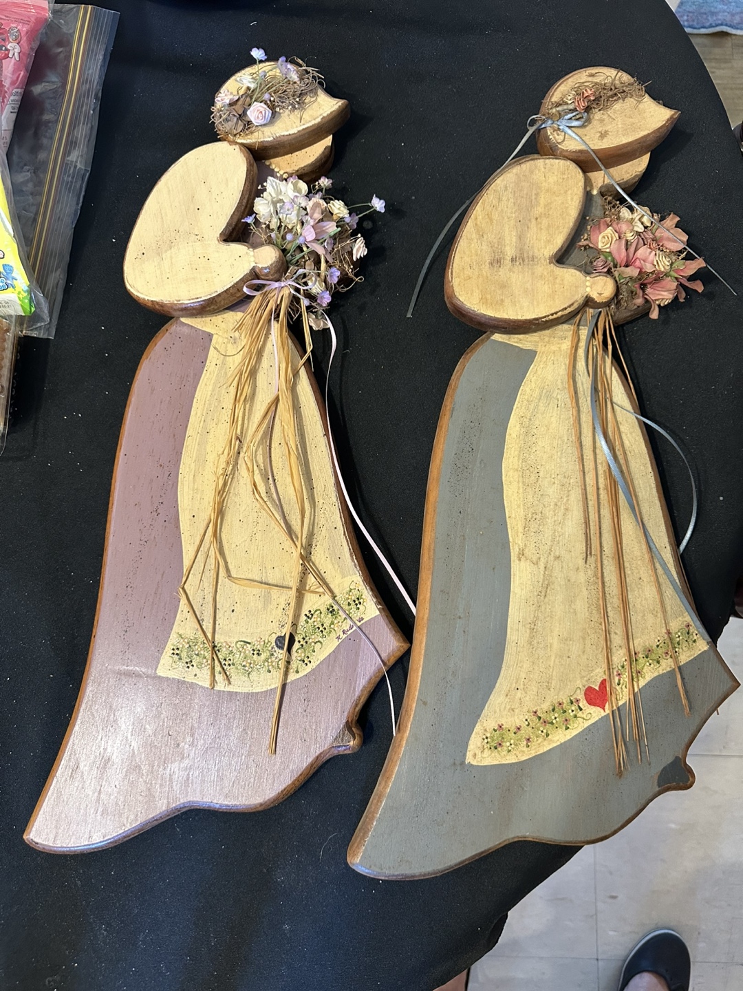 Pair of Wooden Ladies Wall Hangings