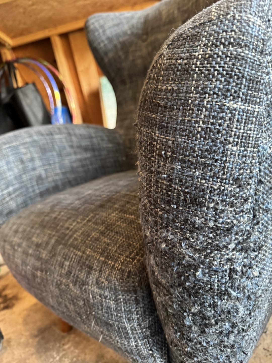 2 Upholstered Wingback Accent Chair - blue - photo 3