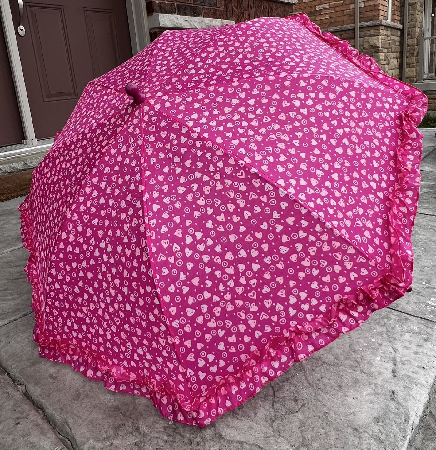 Pink Heart Pattern Umbrella - photo 3
