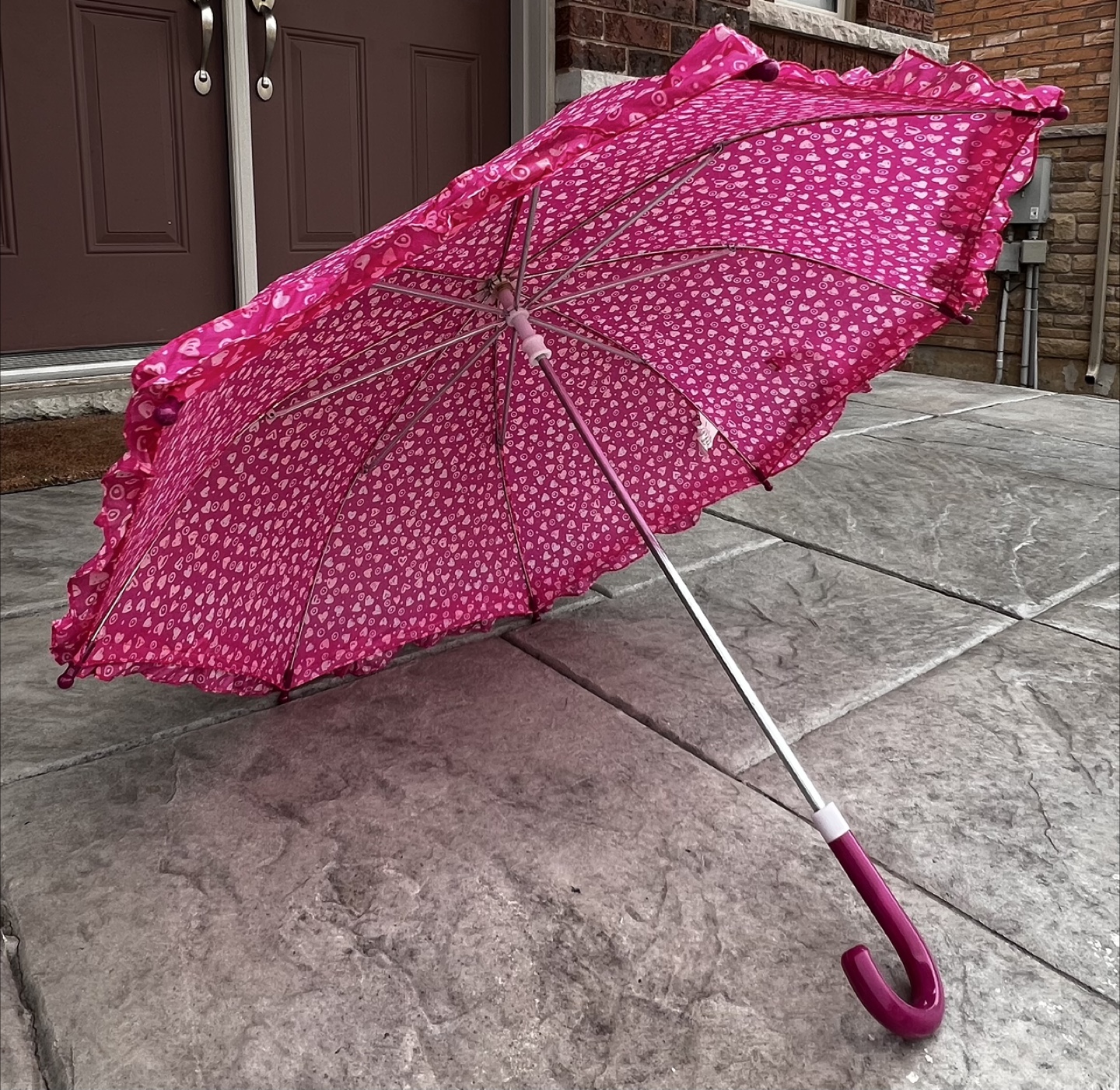 Pink Heart Pattern Umbrella - photo 2