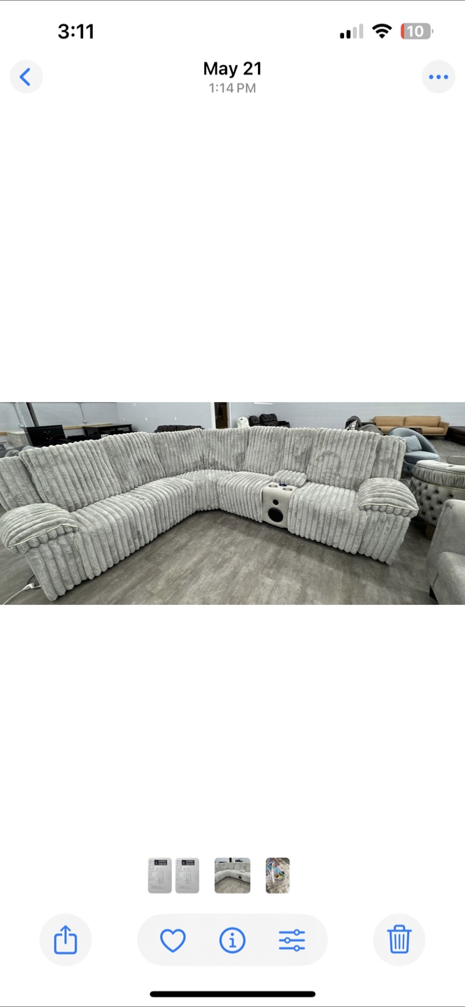 Grey Corduroy Sectional Sofa