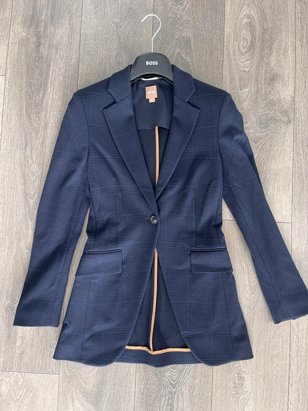 Hugo Boss Navy Plaid Blazer - Size US 4 thumbnail