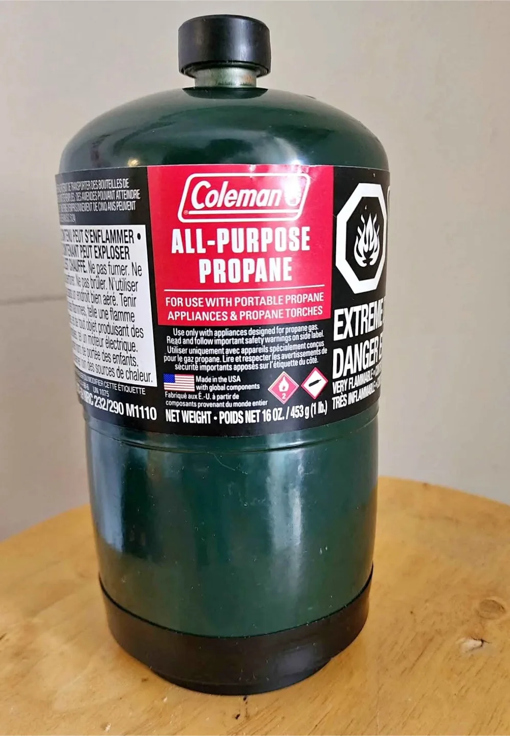 Camping Propane Gas Cylinder- All Purpose 16 oz thumbnail