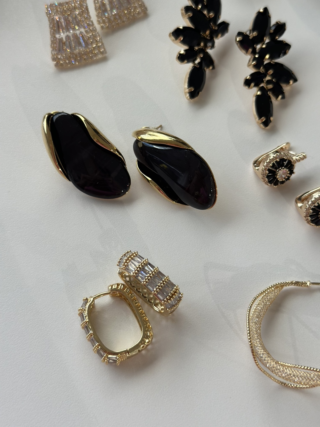 Earrings - Gold & Black