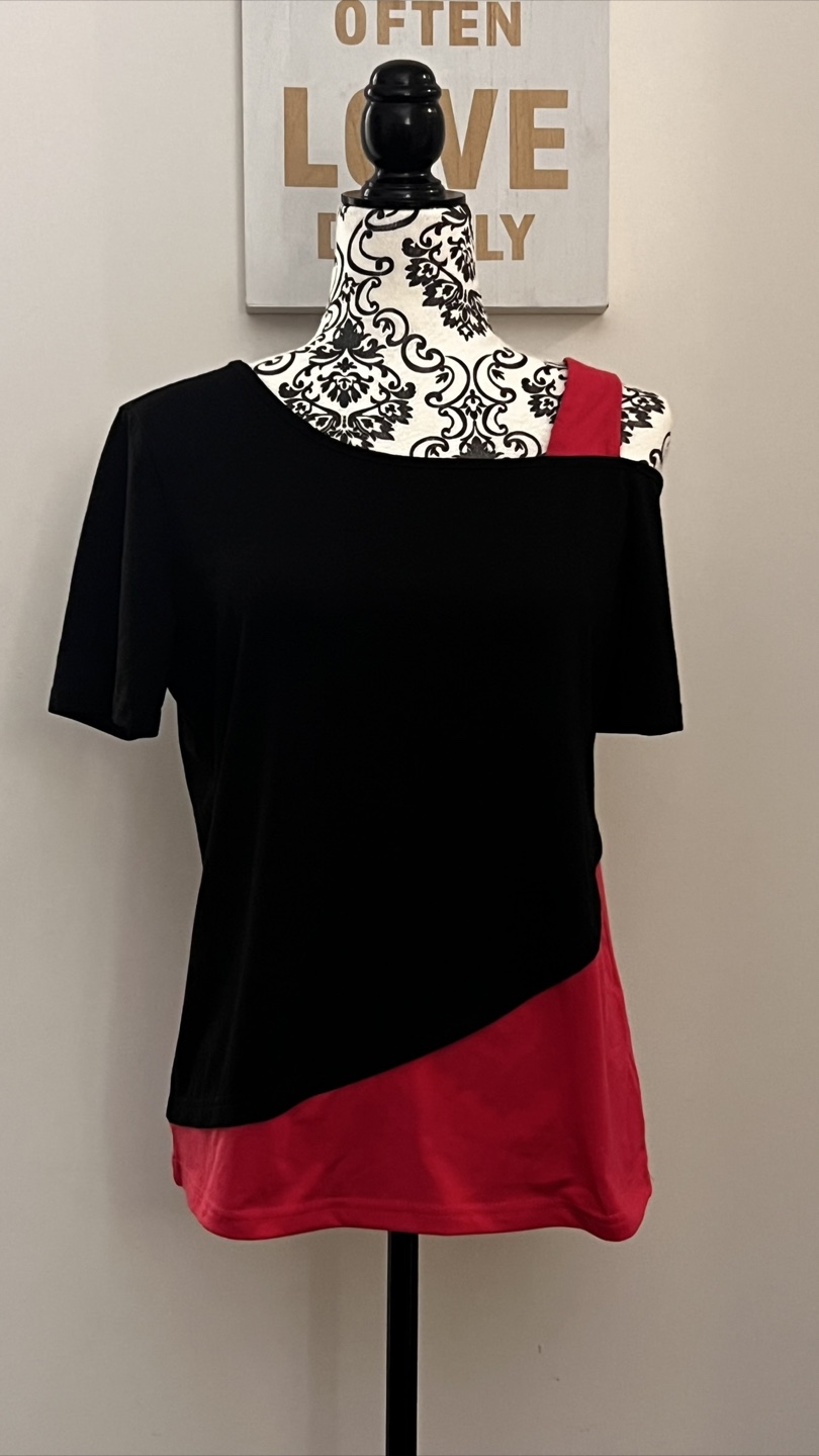 Black & Red Asymmetrical Top