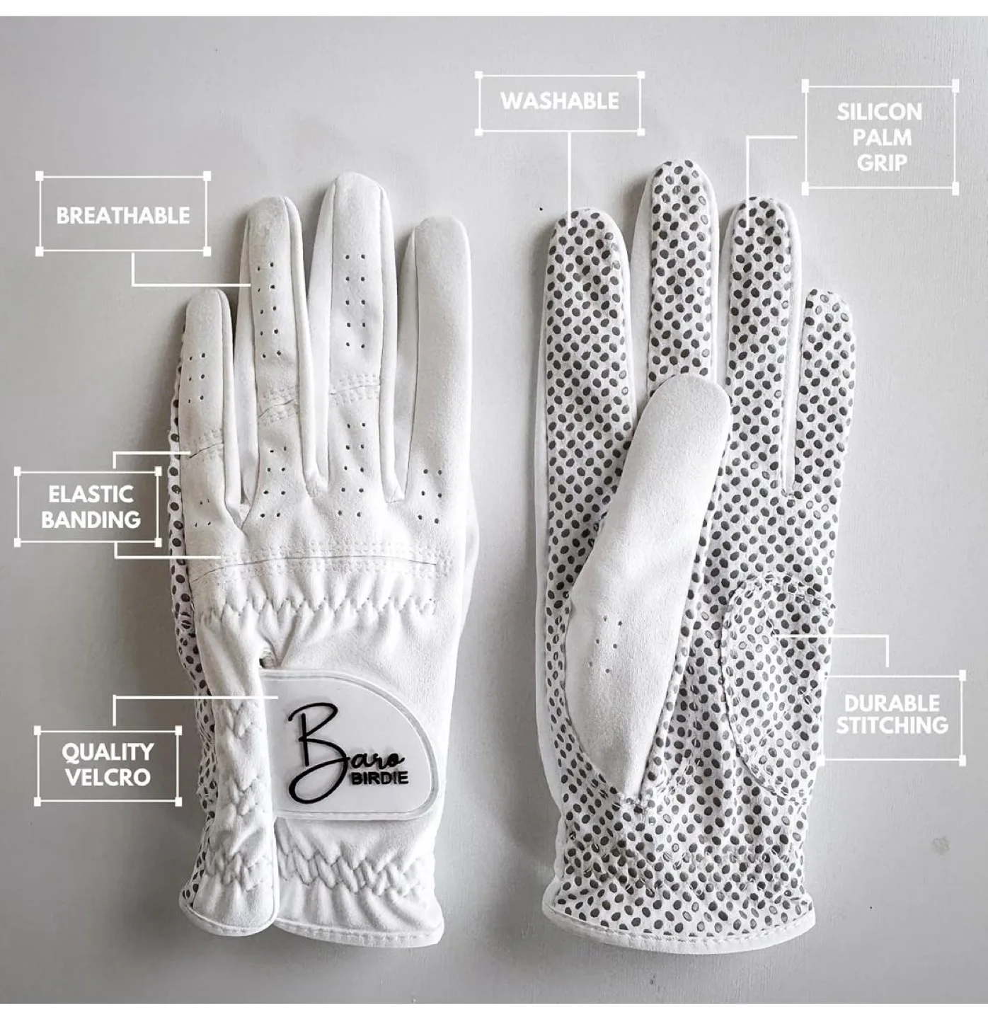 Bars Birdie White Golf Glove - Size M image indicator(2)