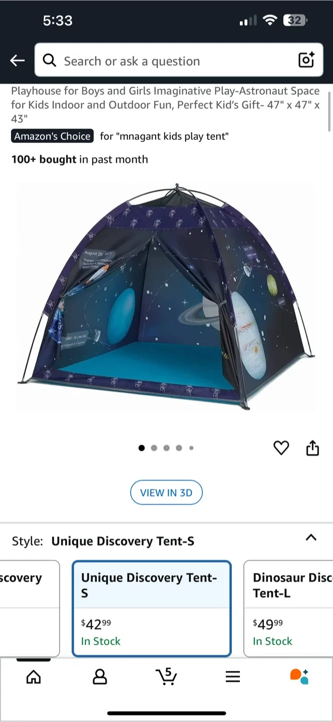 BNIB - Unique Discovery Tent-S Kids Playhouse thumbnail