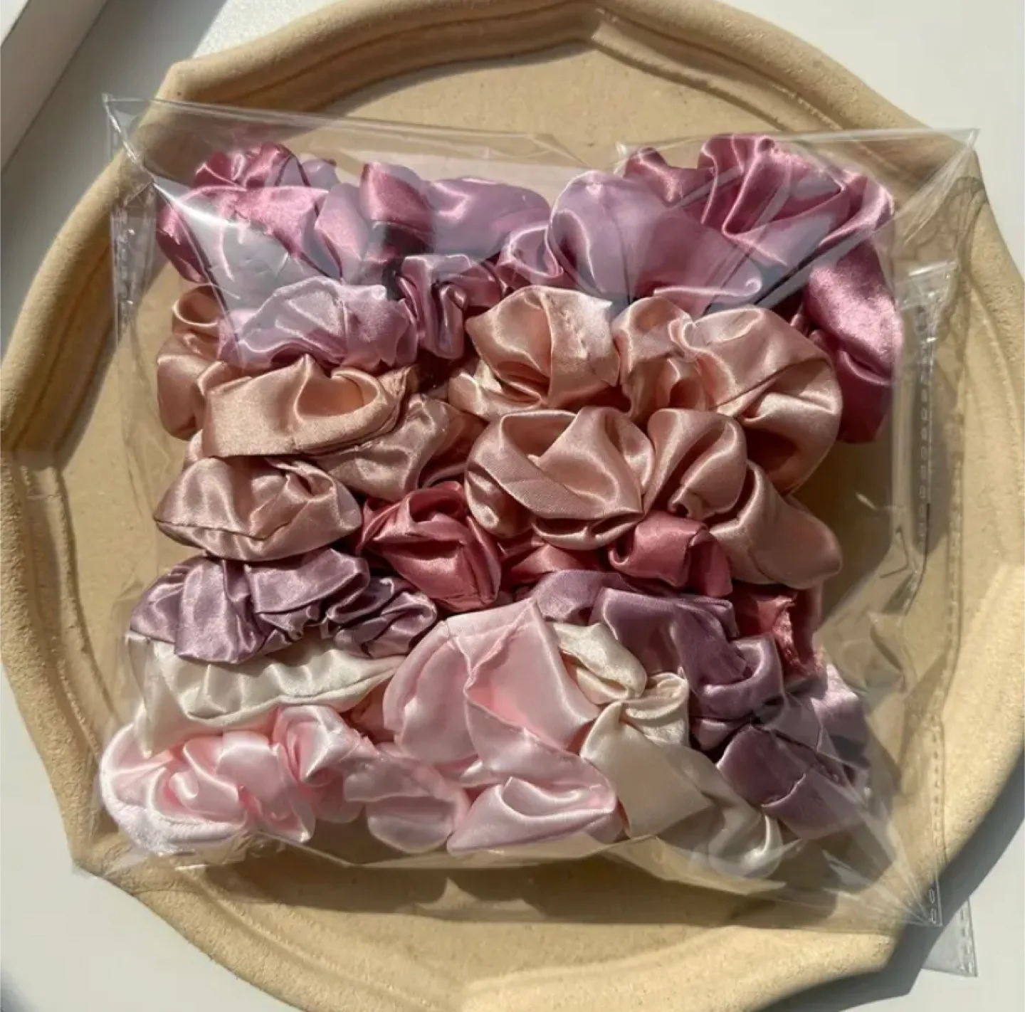 Satin Scrunchies - Pink, Beige, Purple image indicator(2)