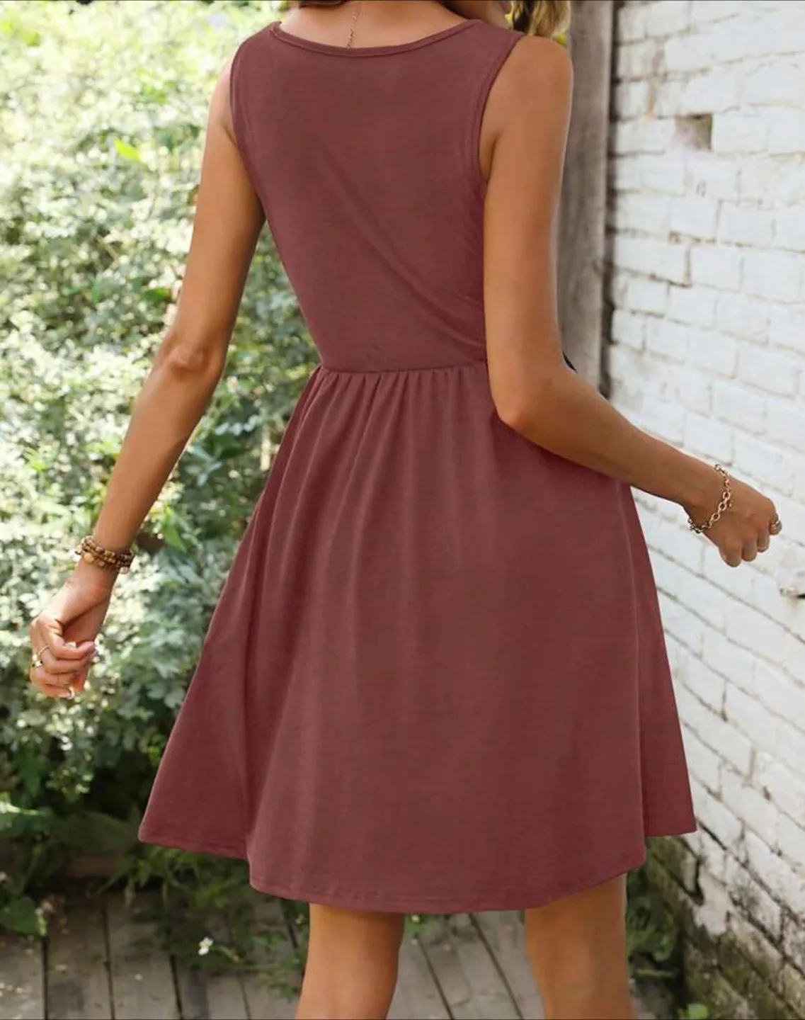 Mauve soft rose pink Sleeveless XL 🥕Summer Dress image indicator(3)