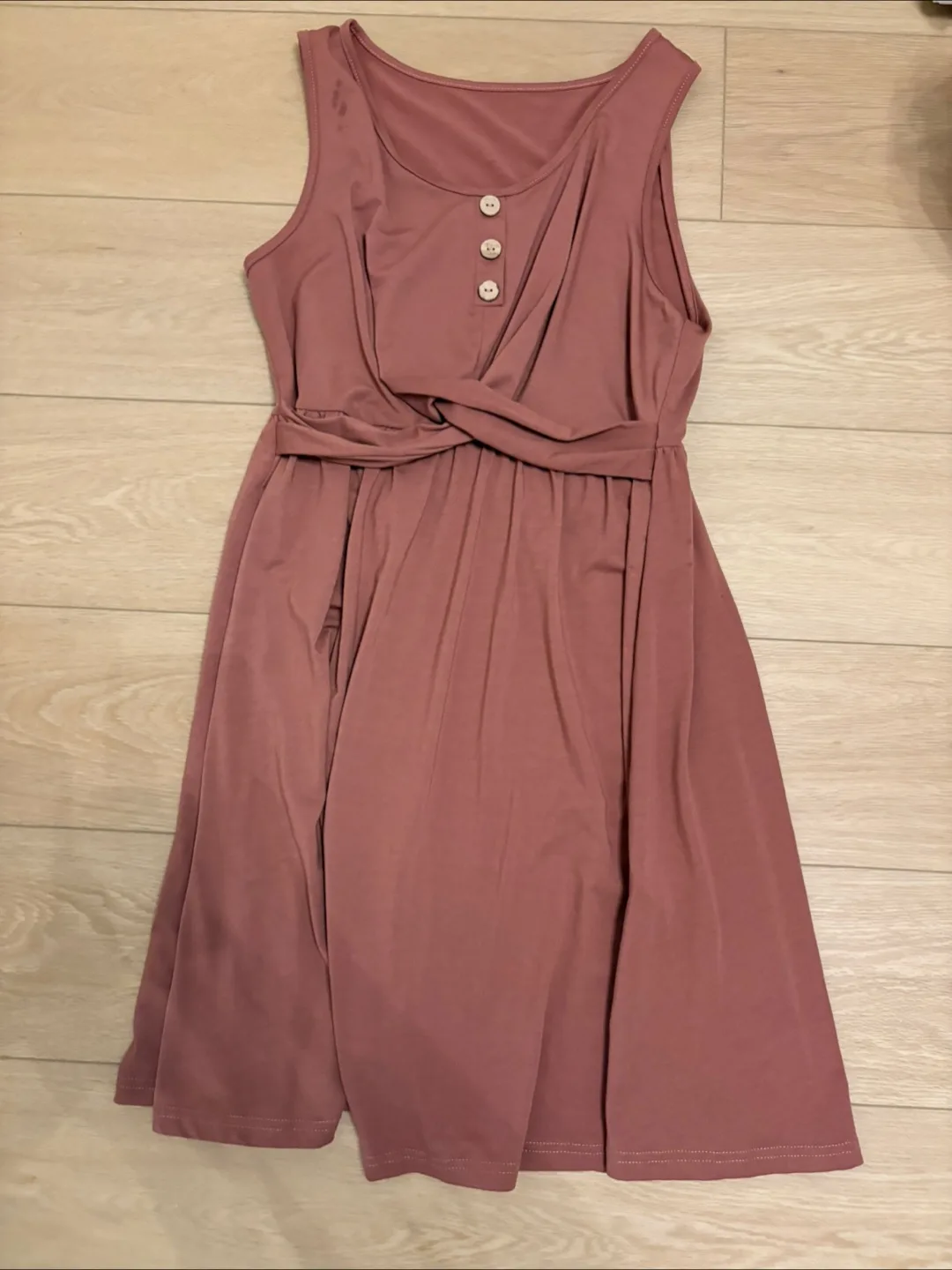 Mauve soft rose pink Sleeveless XL 🥕Summer Dress image indicator(4)