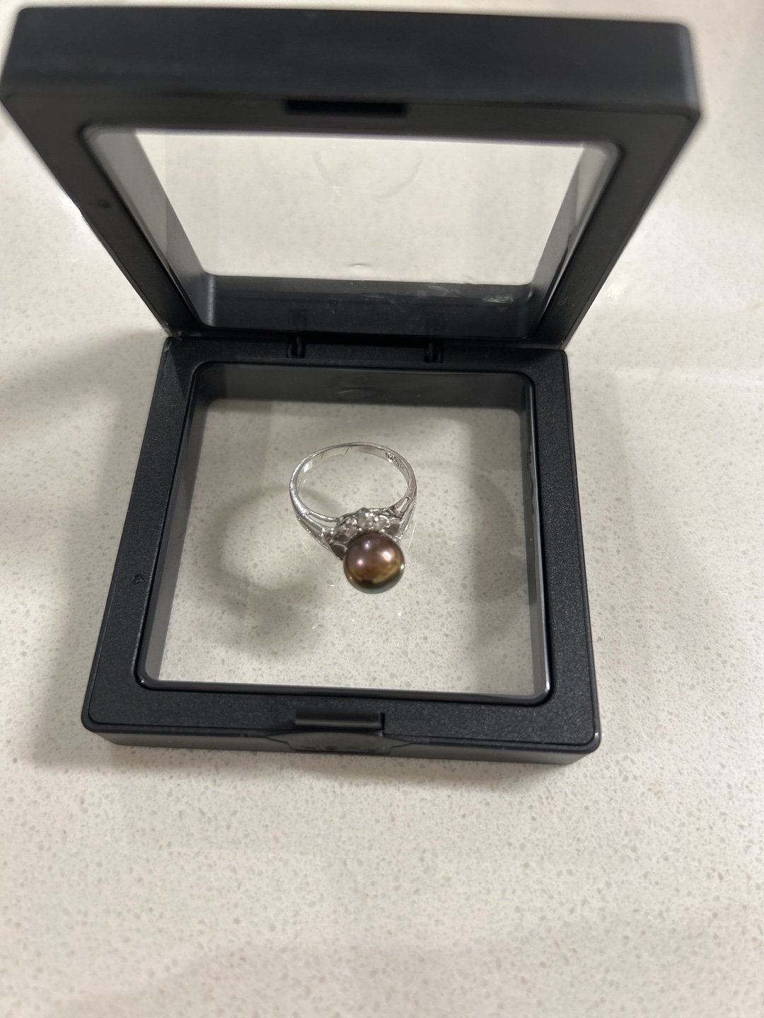 Freshwater Brown Purple Pearl Silver  S925 Ring