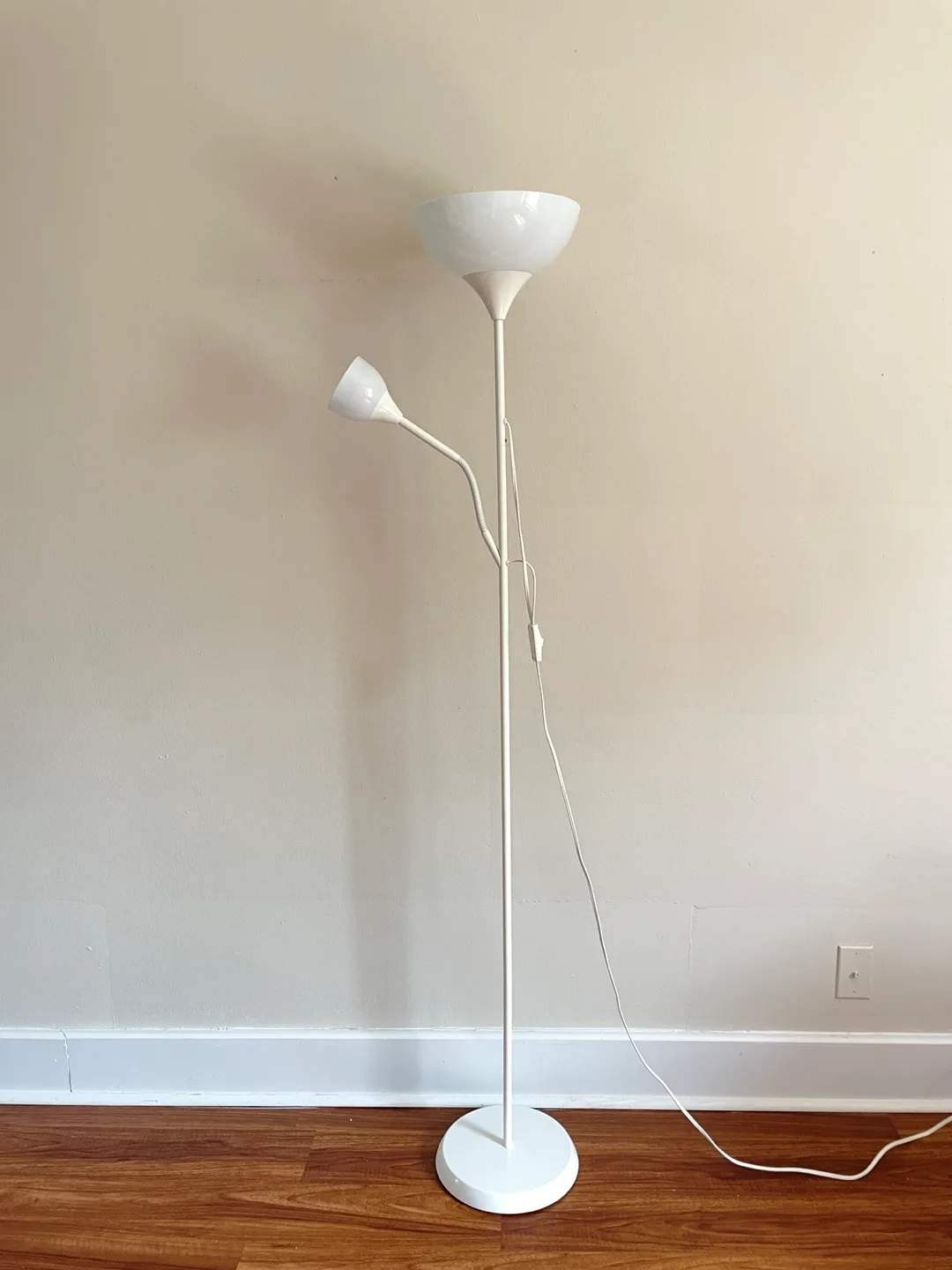 Floor Lamp with Reading Light - White thumbnail