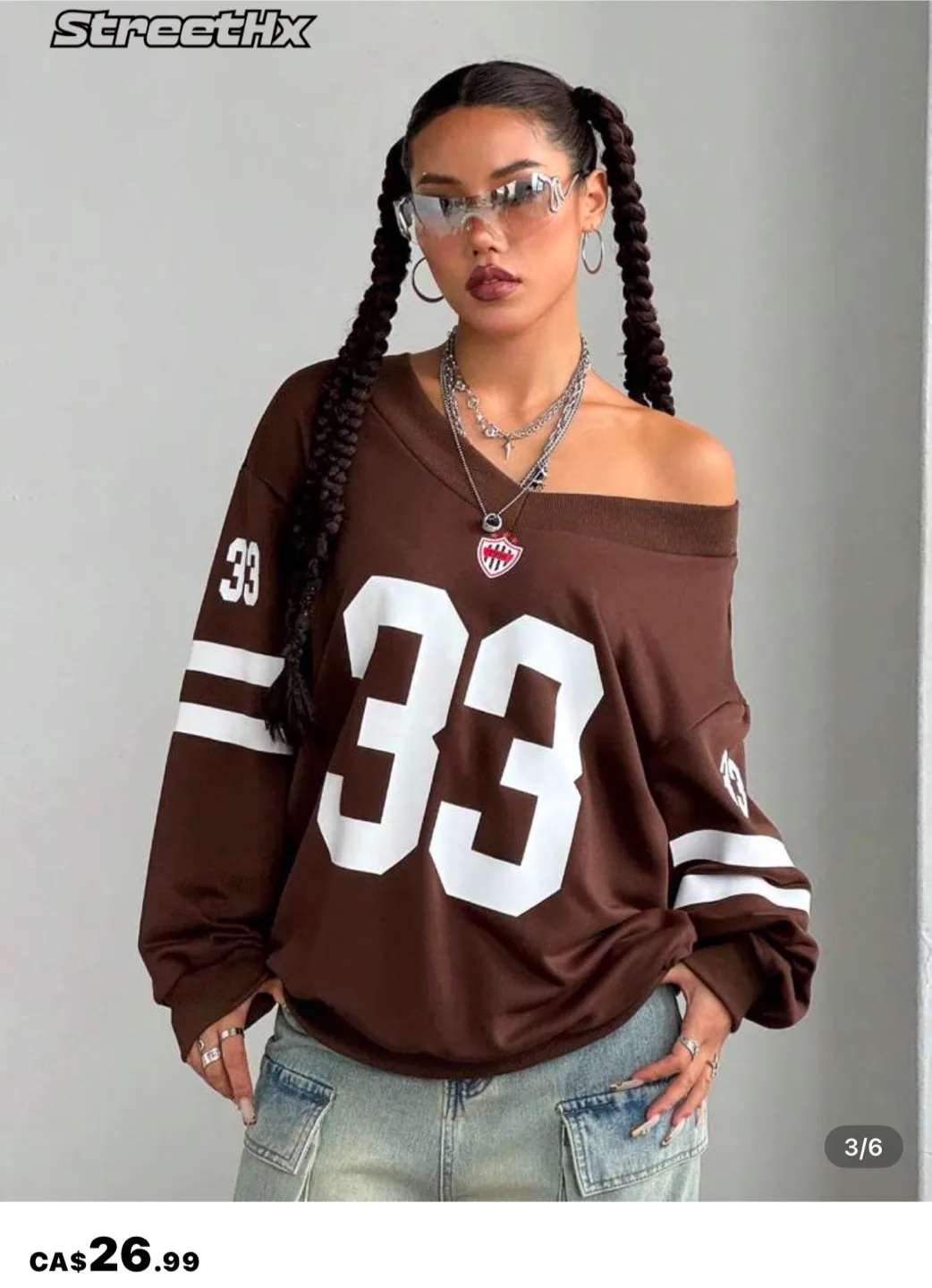 StreetHx Women’s Number Graphic Sweatshirt jersy thumbnail