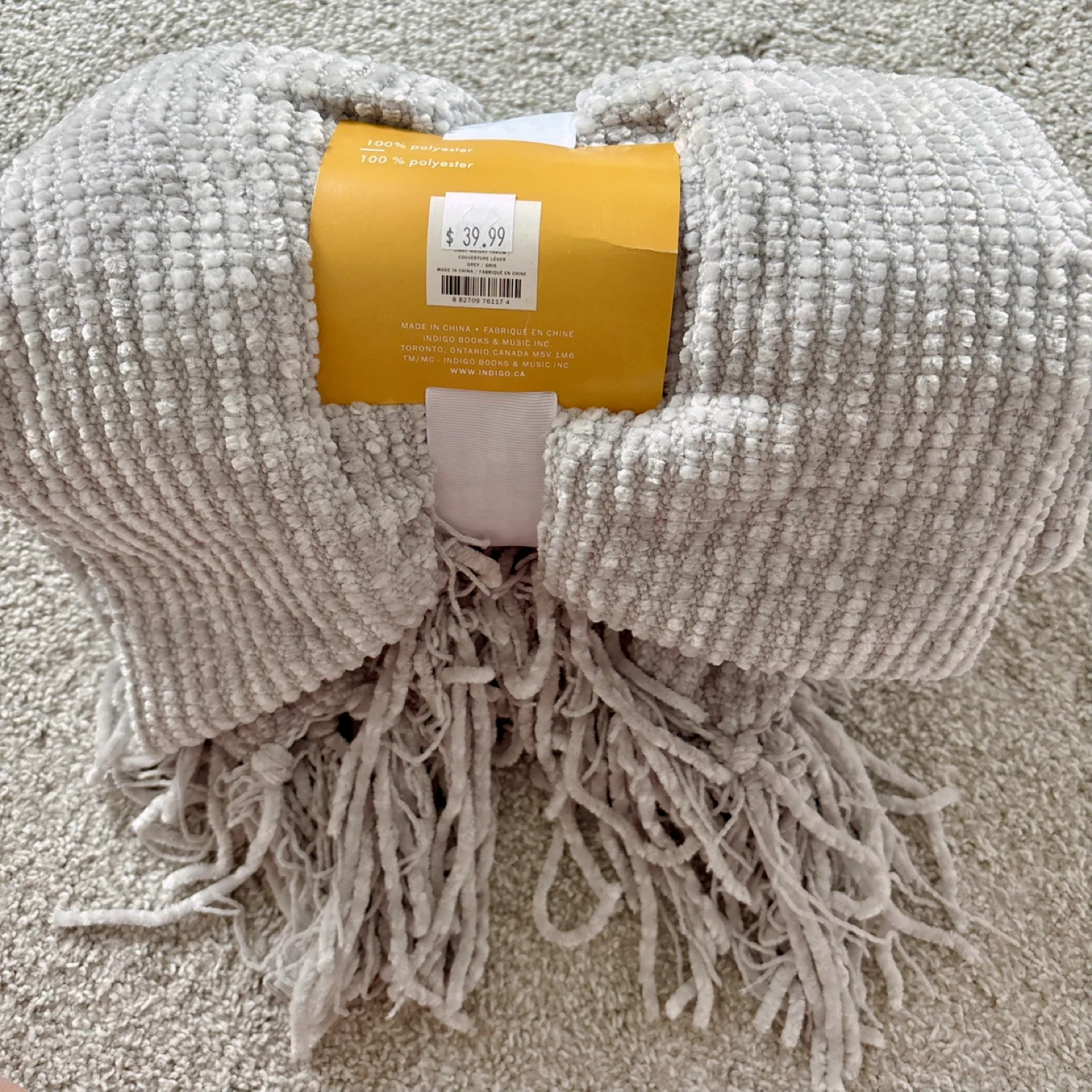 Brand New Lightweight Throw - Mini Maison 50x60 Grey Blanket - photo 2