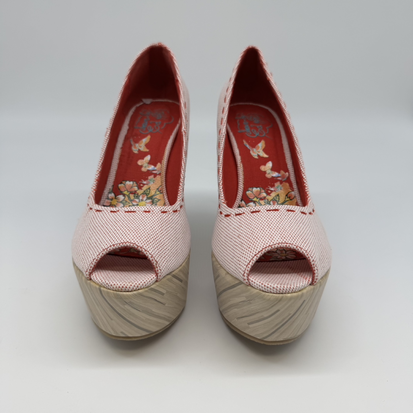 Ed Hardy Red CIRO Peep-Toe Wedge Heels – Size 9 (New) - photo 4