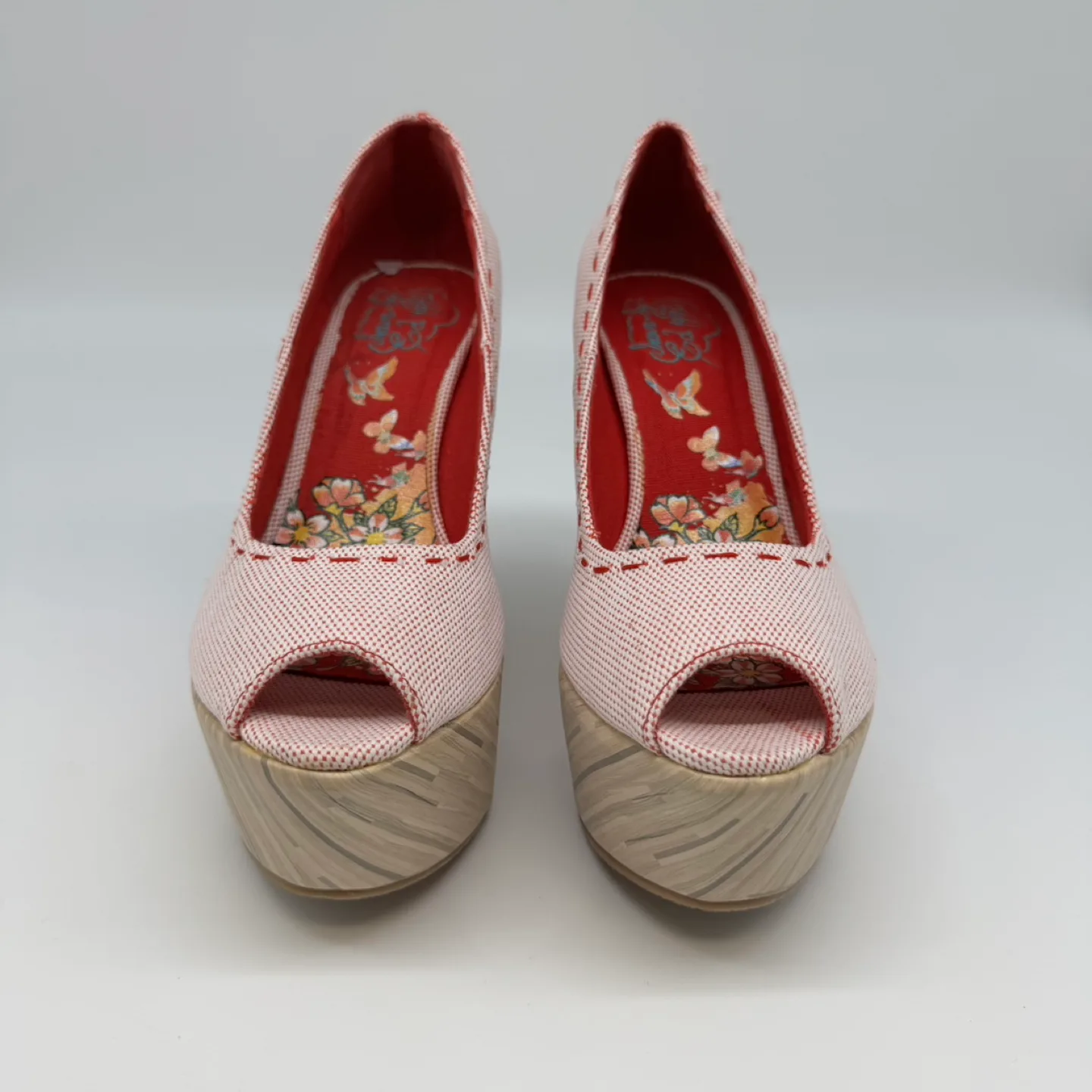 Ed Hardy Red CIRO Peep-Toe Wedge Heels – Size 9 (New) image indicator(4)