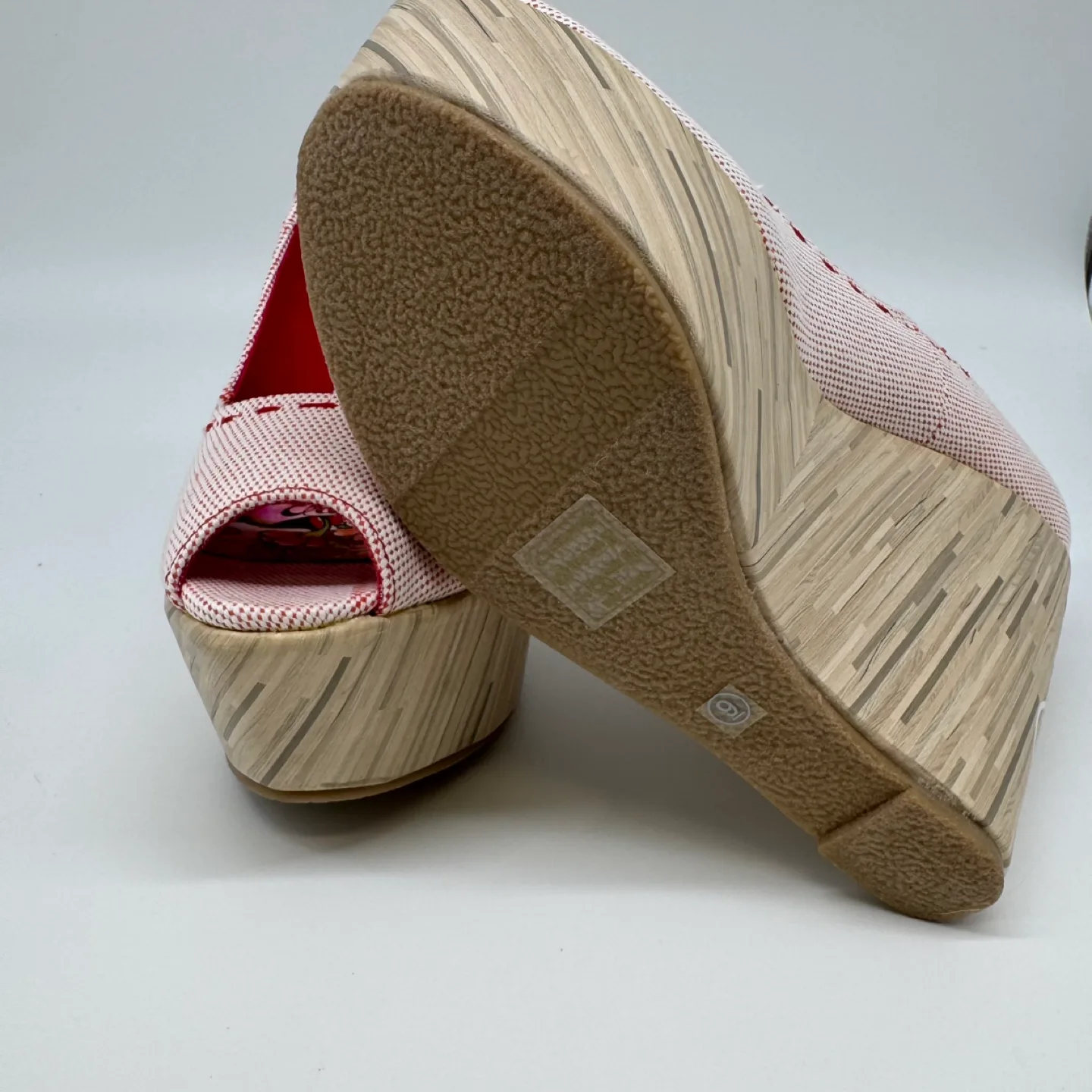 Ed Hardy Red CIRO Peep-Toe Wedge Heels – Size 9 (New) image indicator(7)