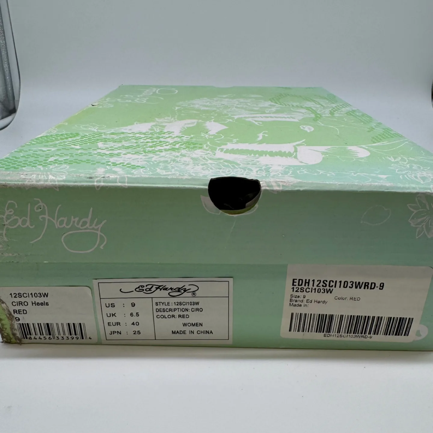 Ed Hardy Red CIRO Peep-Toe Wedge Heels – Size 9 (New) image indicator(9)