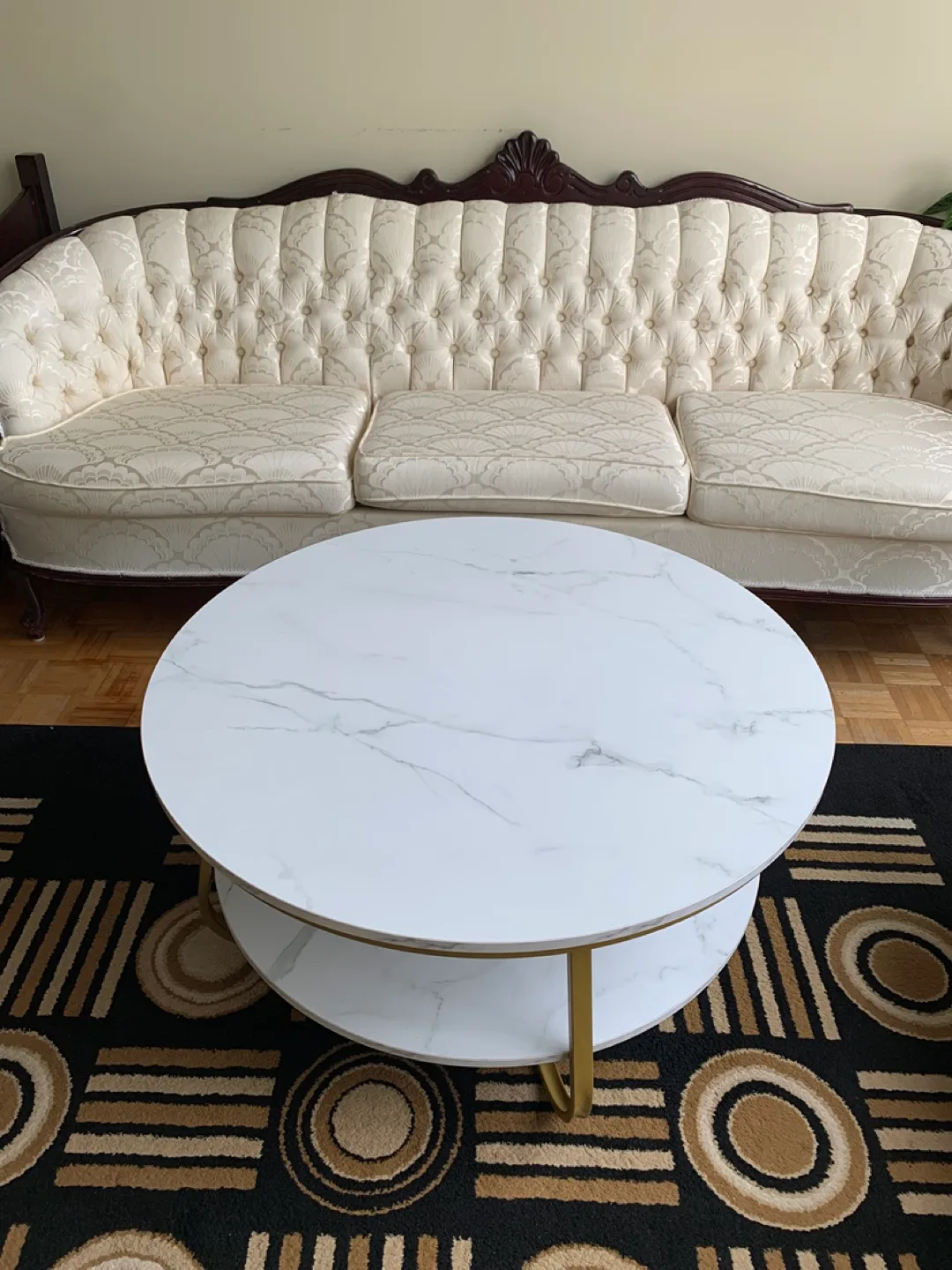 Round White Marble Coffee Table thumbnail