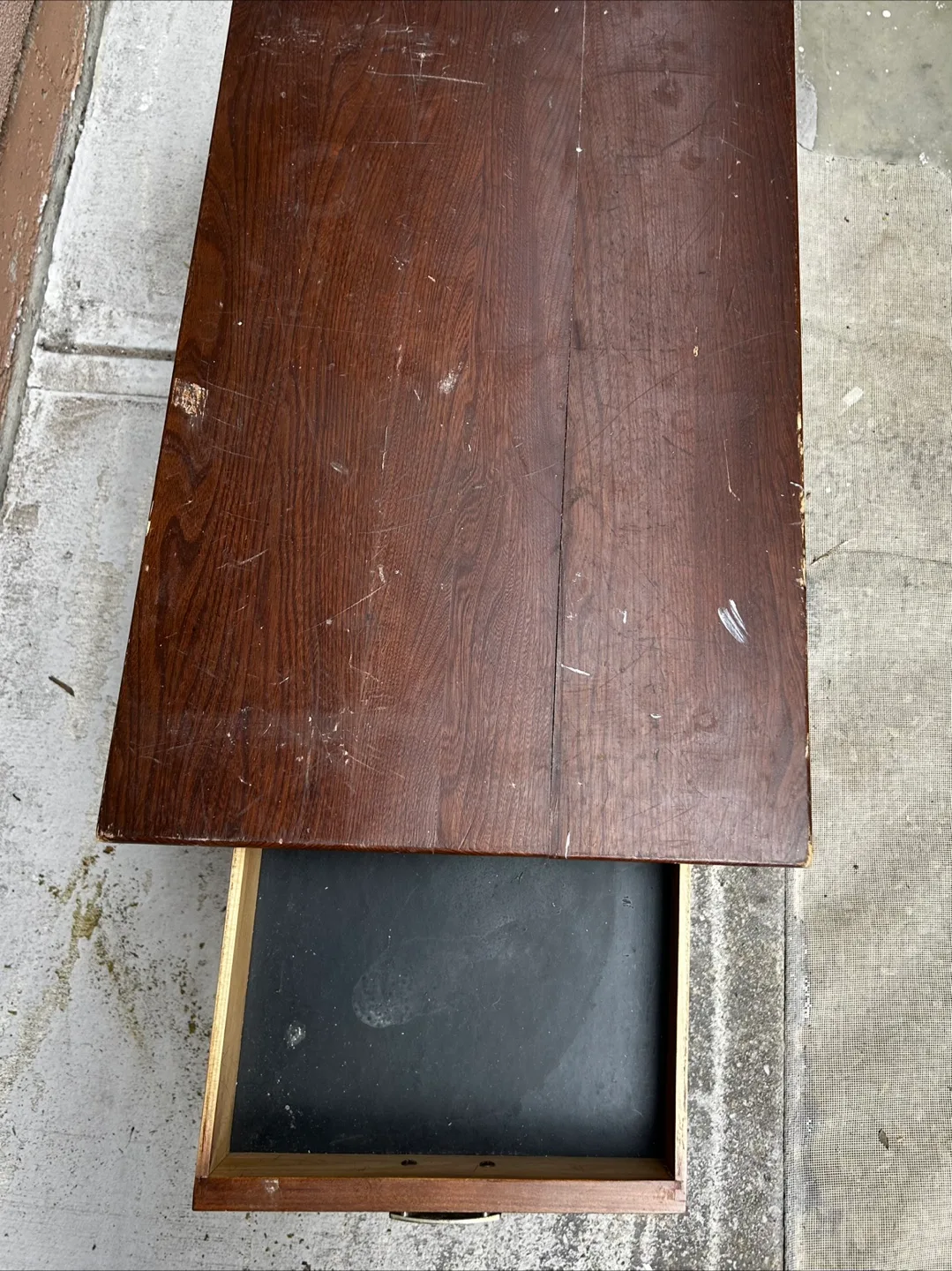 Brown wooden side table image indicator(2)