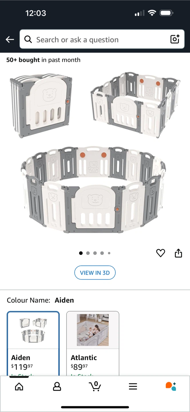 Aiden Baby Playpen - Grey & White
