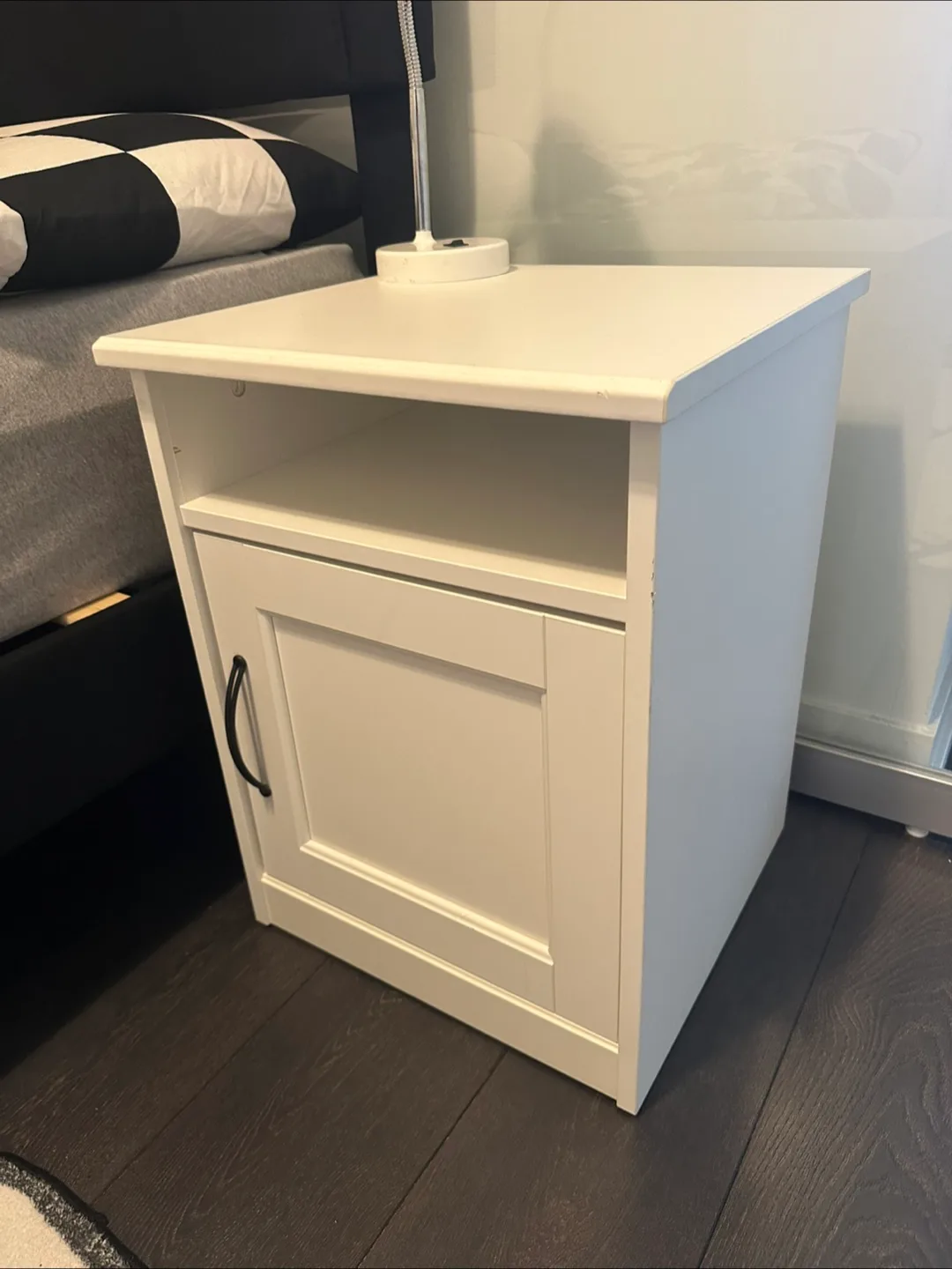White Bedside Table Nightstand with storage image indicator(3)