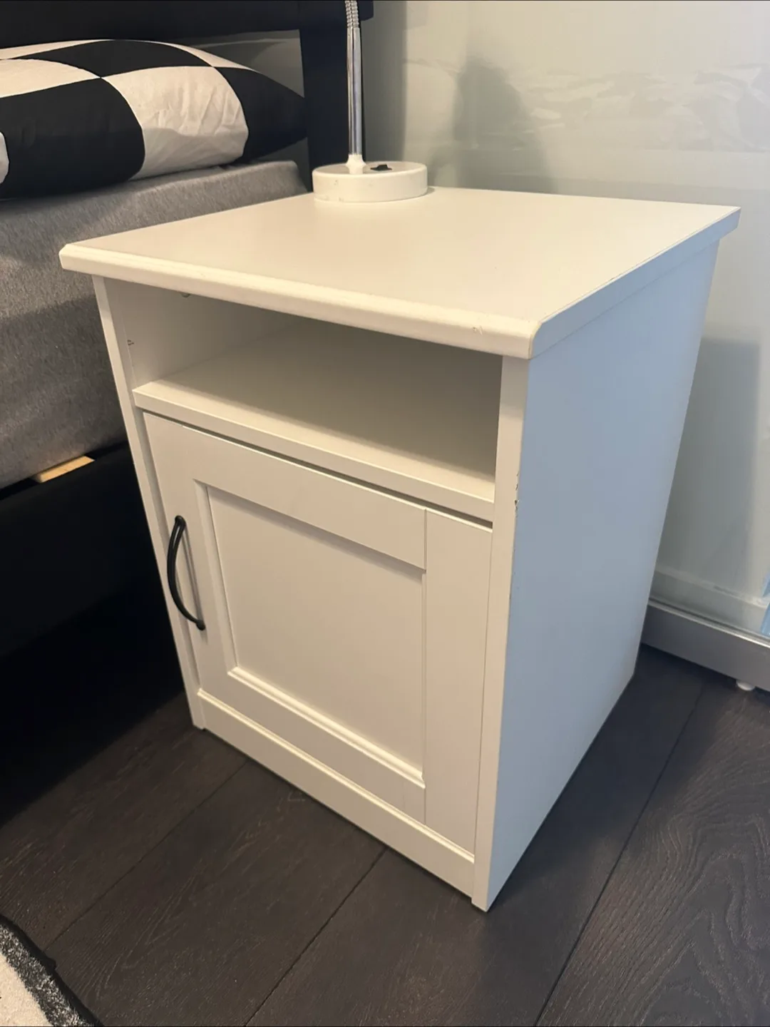 White Bedside Table Nightstand with storage image indicator(2)