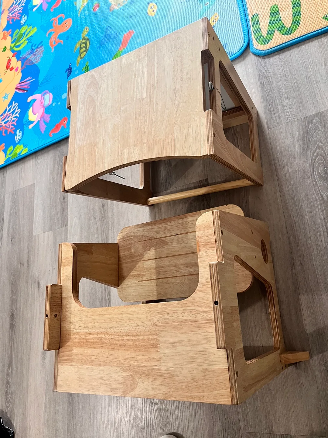 Kids toddler step stool/desk and chair with white board thumbnail