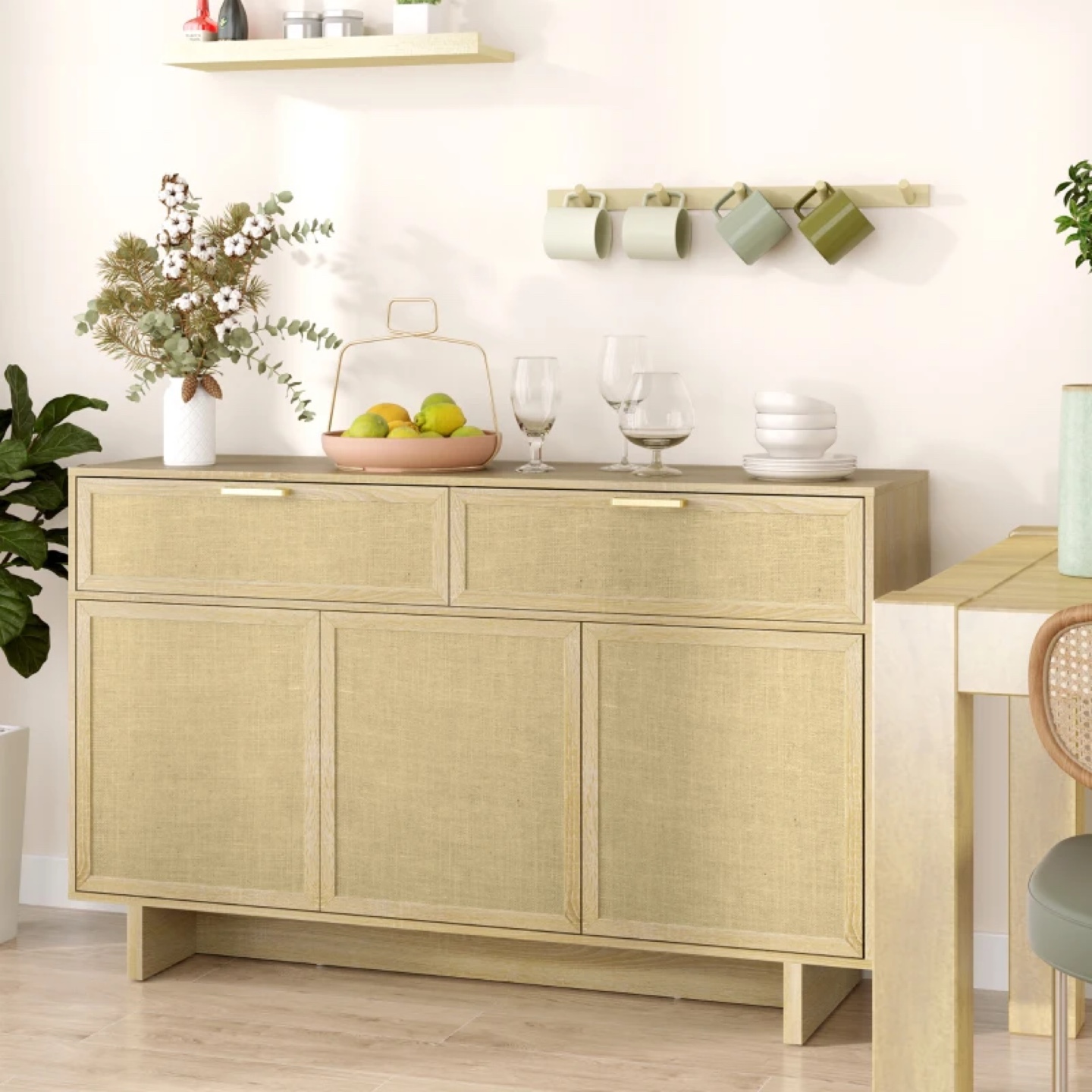 Sideboard Buffet Cabinet with Hinge Doors, Drawers&Shelf#2001 - photo 4