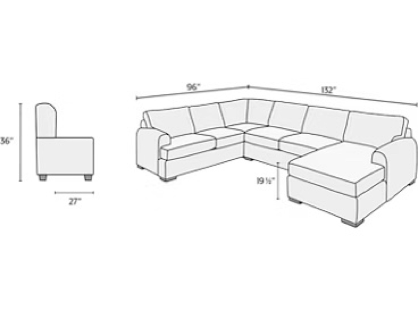 Black Leather Sectional Sofa w/ Chaise - photo 2