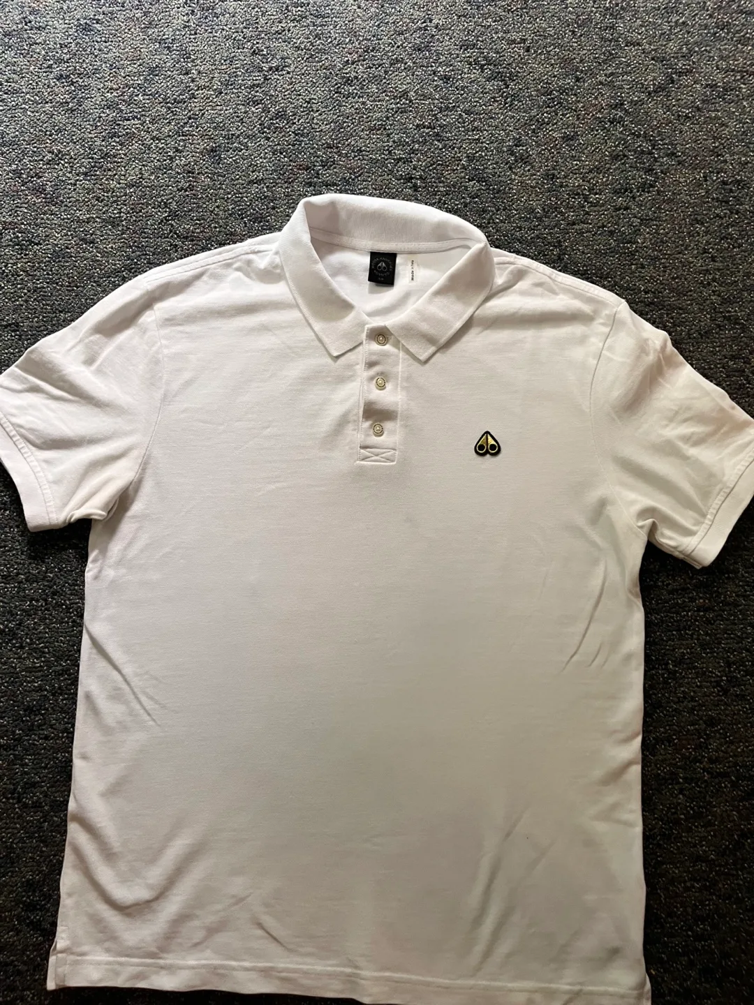 Moose Knuckles White Polo Shirt Size S