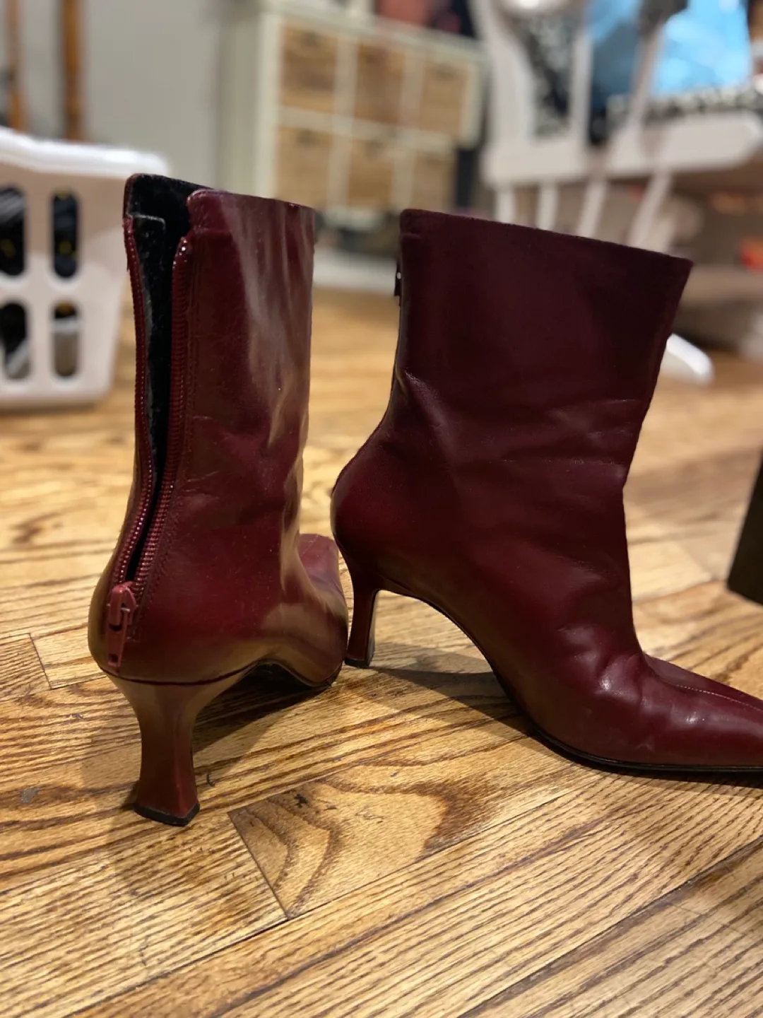 Burgundy Heel Boots - Size 7M thumbnail
