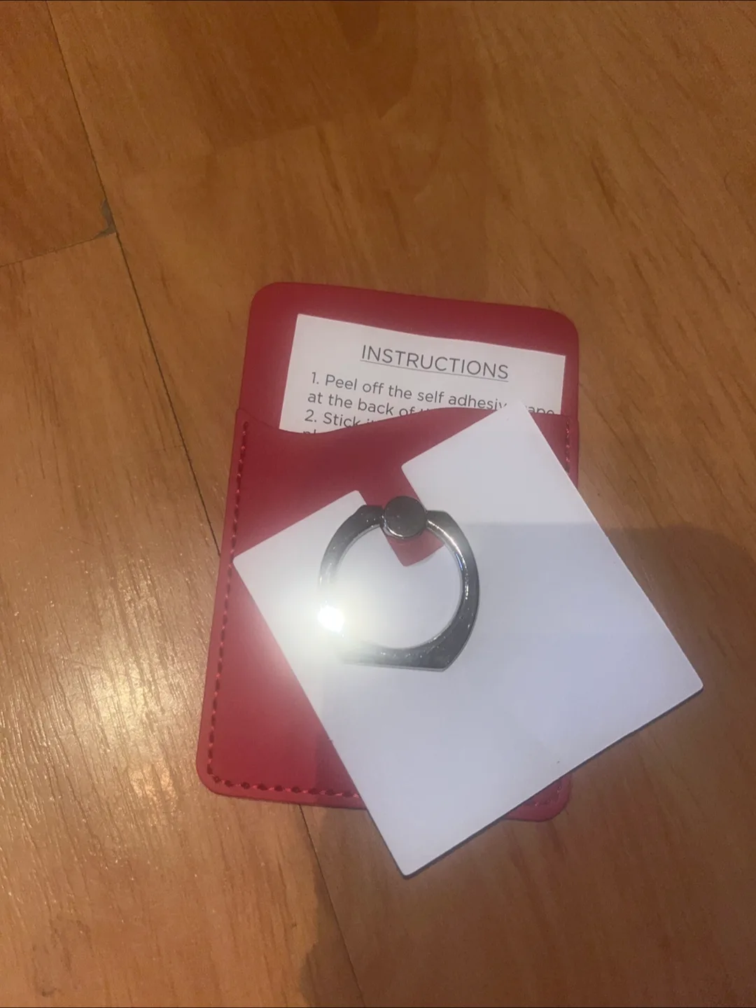 Red Phone Ring Holder with Adhesive Back image indicator(2)