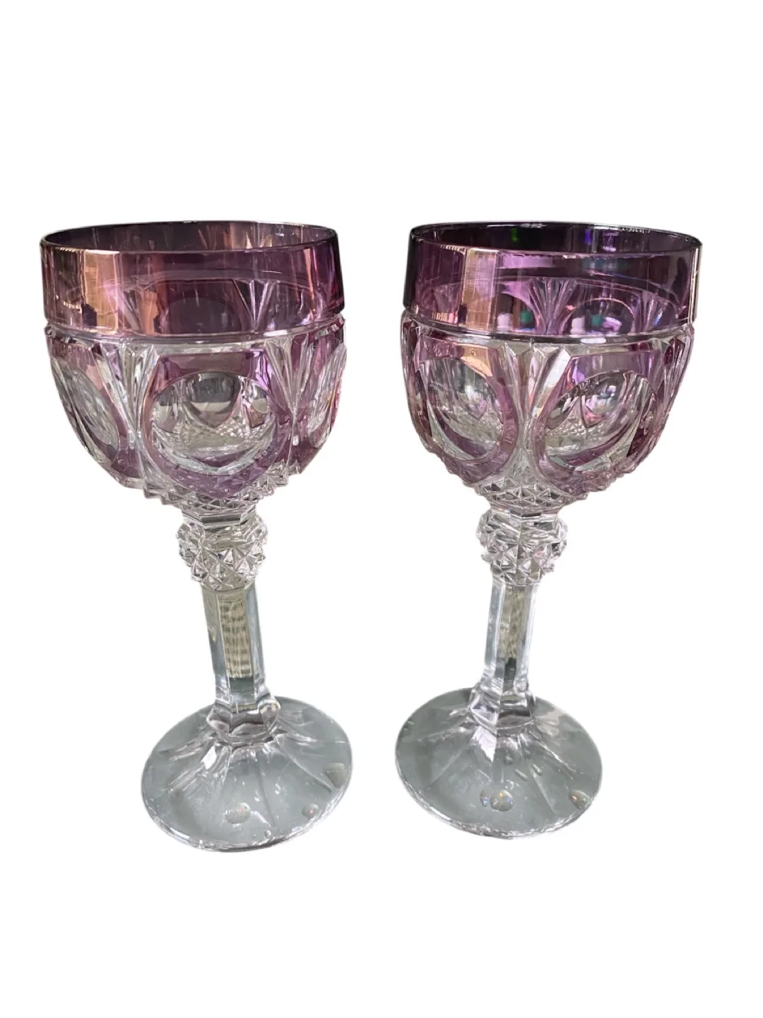 Perfect Christmas gift - Set of 6 Vintage Crystal Wine Glasses image indicator(2)