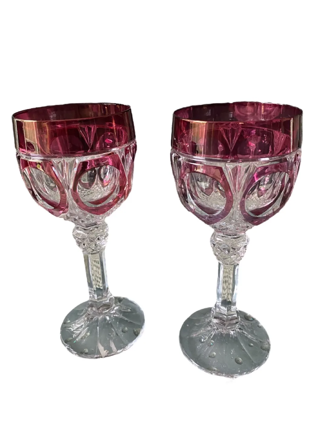 Perfect Christmas gift - Set of 6 Vintage Crystal Wine Glasses image indicator(3)
