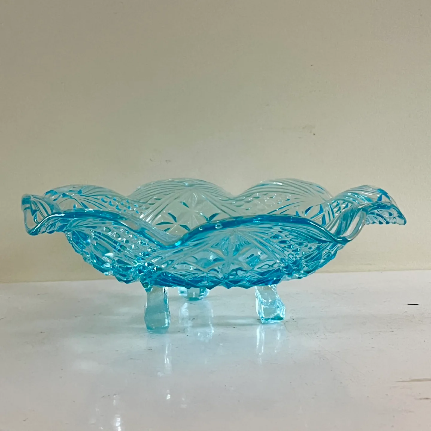 Ice Blue Vintage Glass Bowl thumbnail
