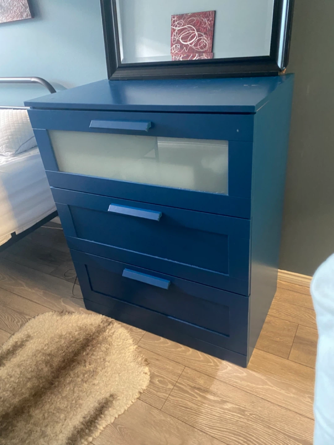 Blue 3-Drawer Dresser - photo 2