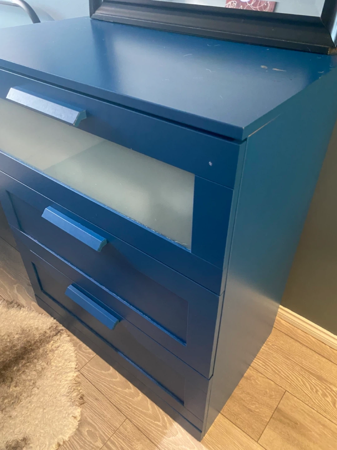 Blue 3-Drawer Dresser - photo 4