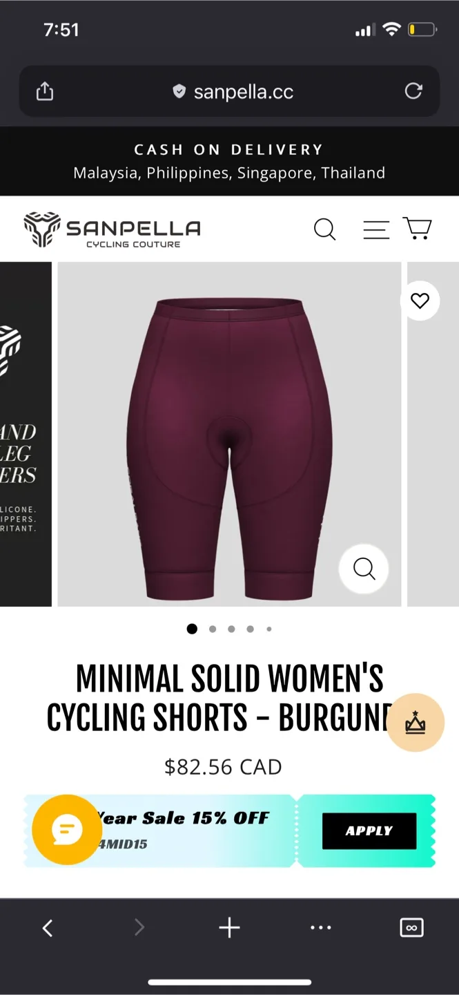 Sanpella Cycling Jersey & Shorts Burgundy/Plum image indicator(4)