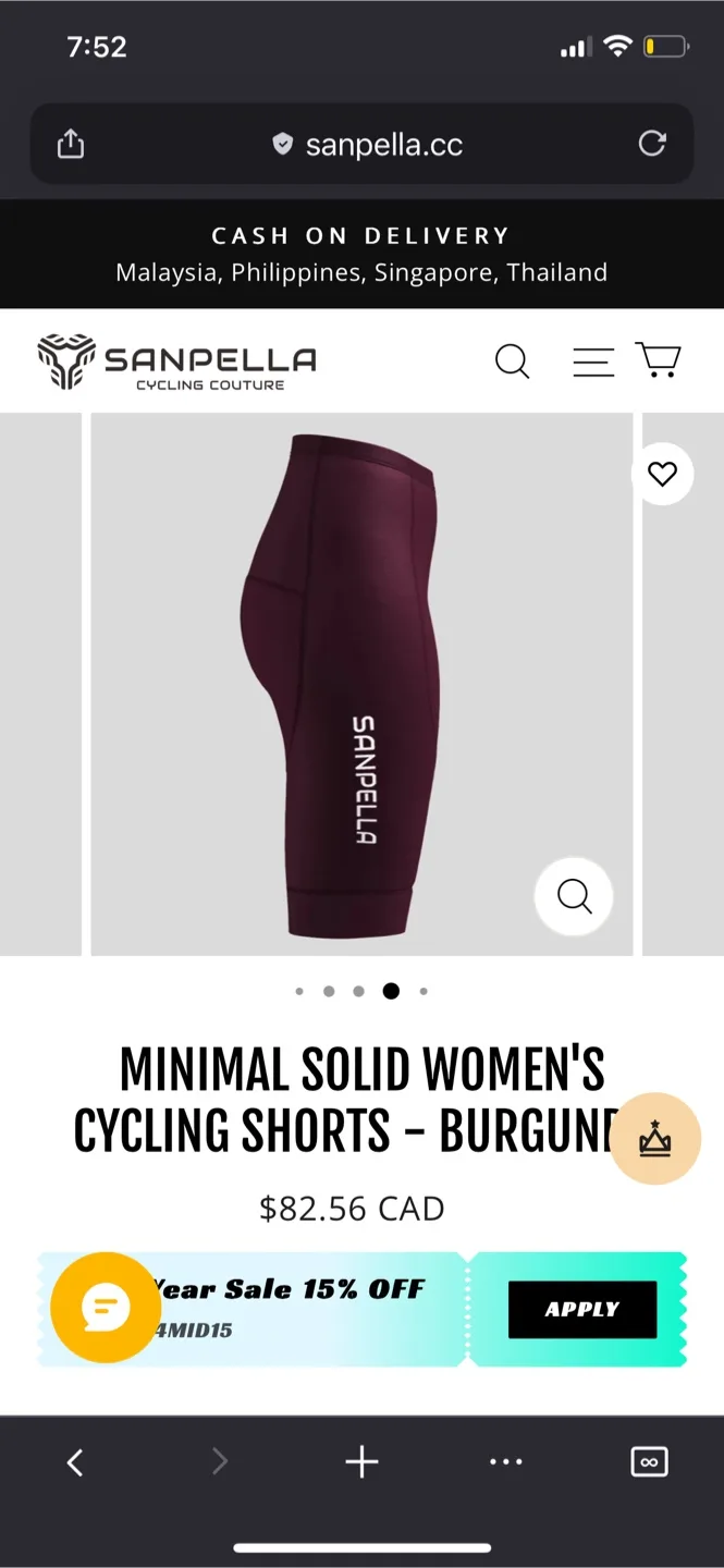 Sanpella Cycling Jersey & Shorts Burgundy/Plum image indicator(7)