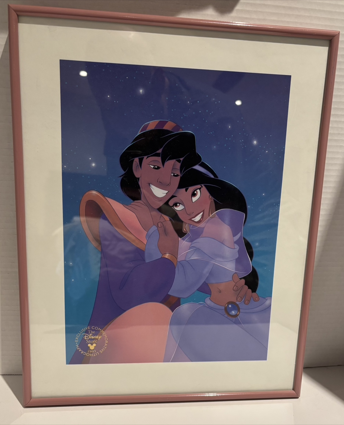 Vintage 90s Disney Aladdin Exclusive Lithograph 1993