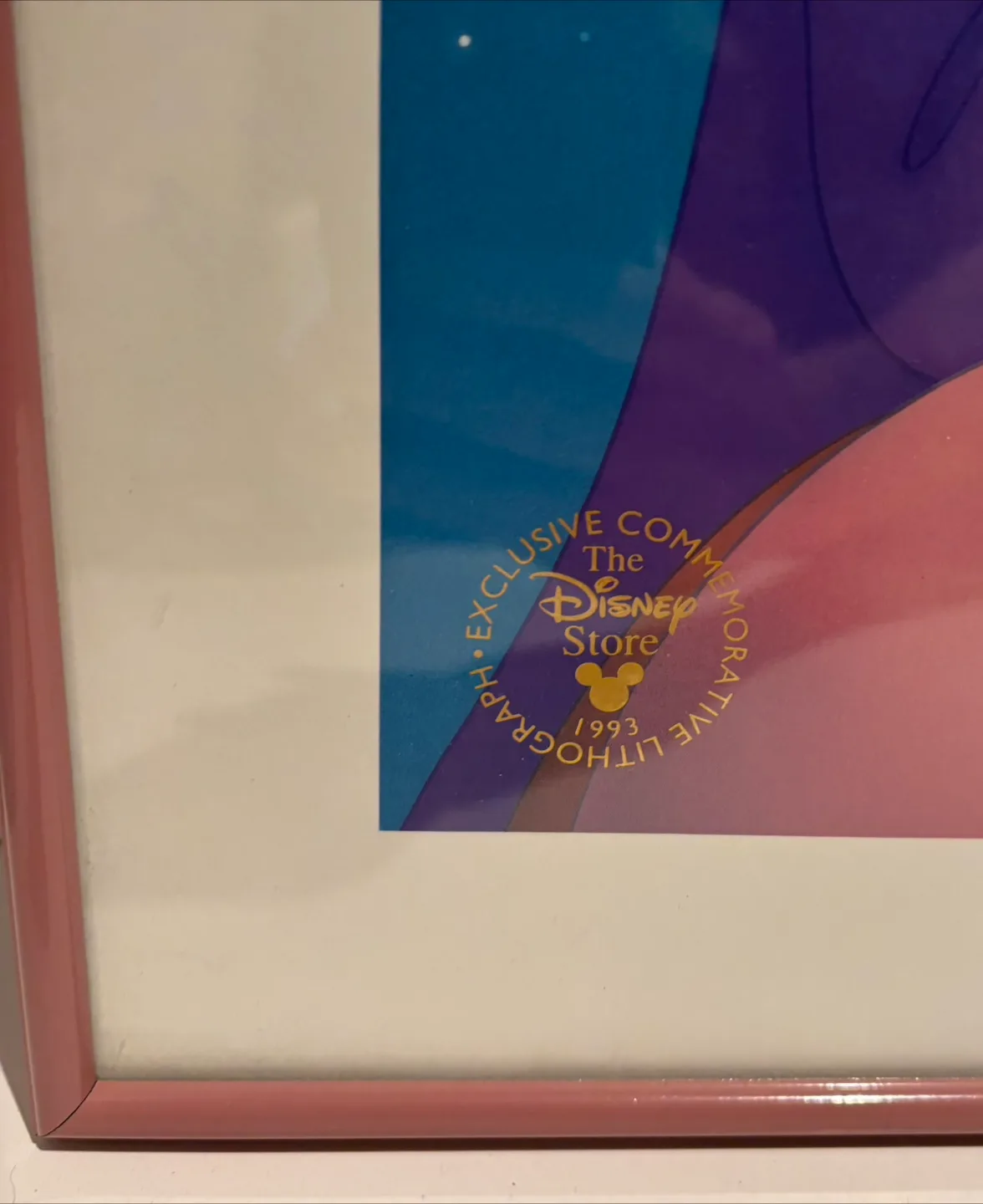 Vintage 90s Disney Aladdin Exclusive Lithograph 1993 image indicator(2)