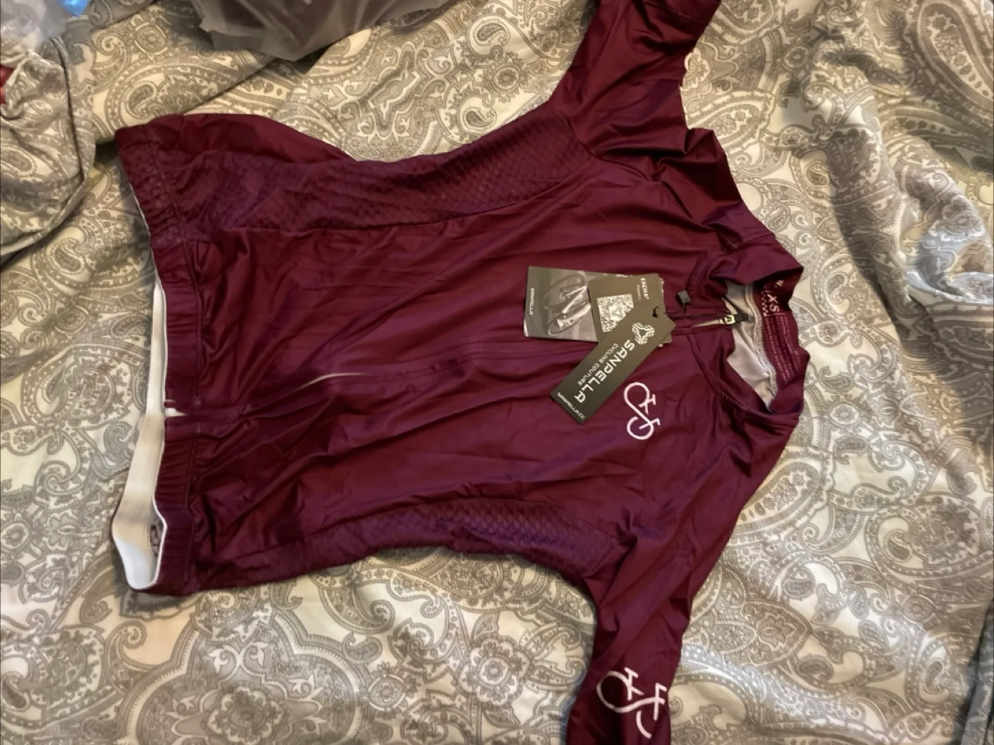 Sanpella Cycling Jersey & Shorts Burgundy/Plum image indicator(8)