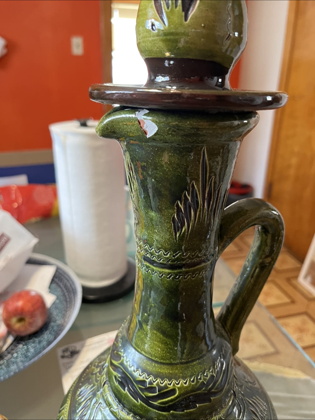 Moroccan clay water pitcher with cups. - photo 4