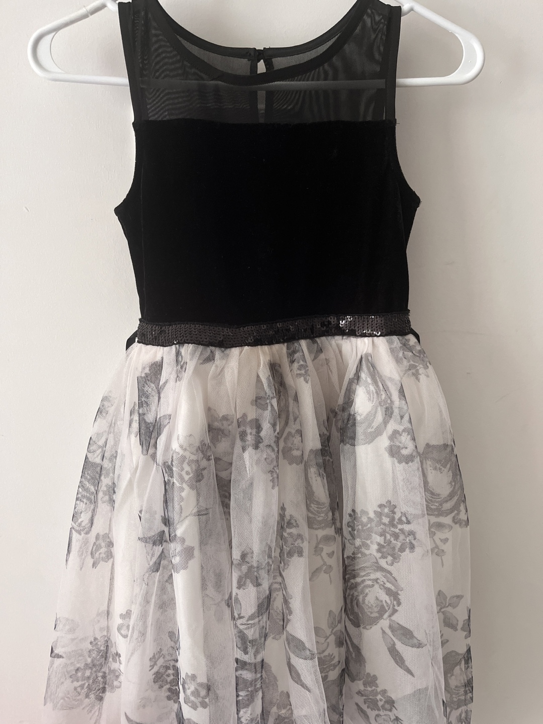 Girls Black/White Floral Dress - photo 2