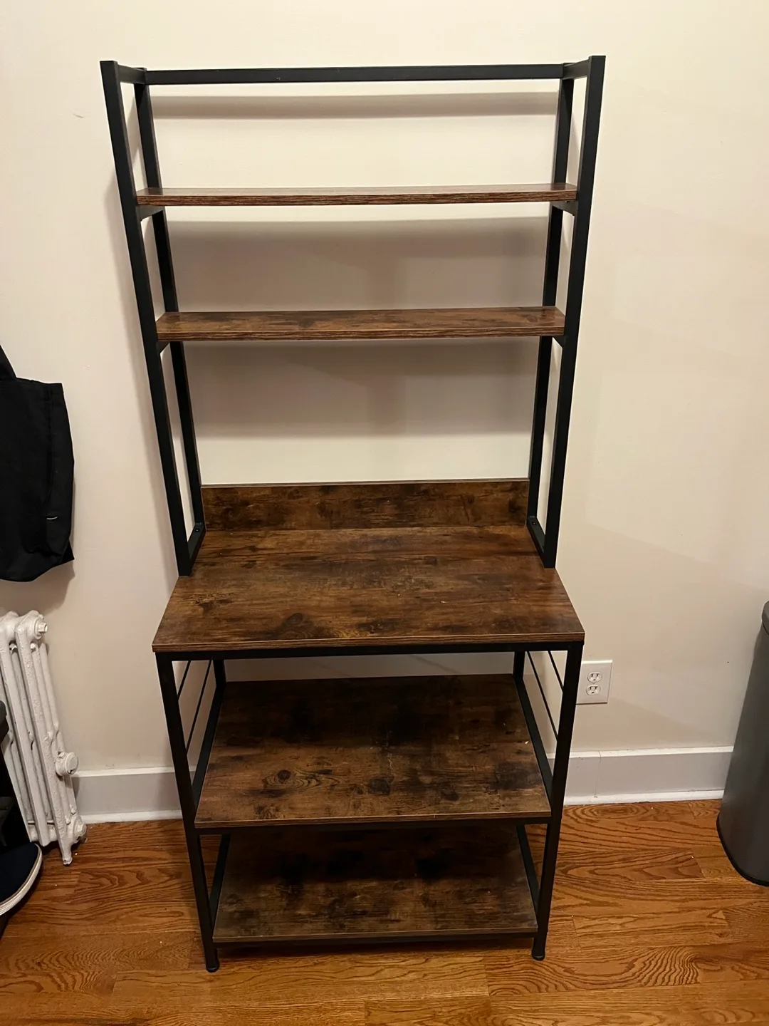 Rustic Brown & Black Microwave Stand
