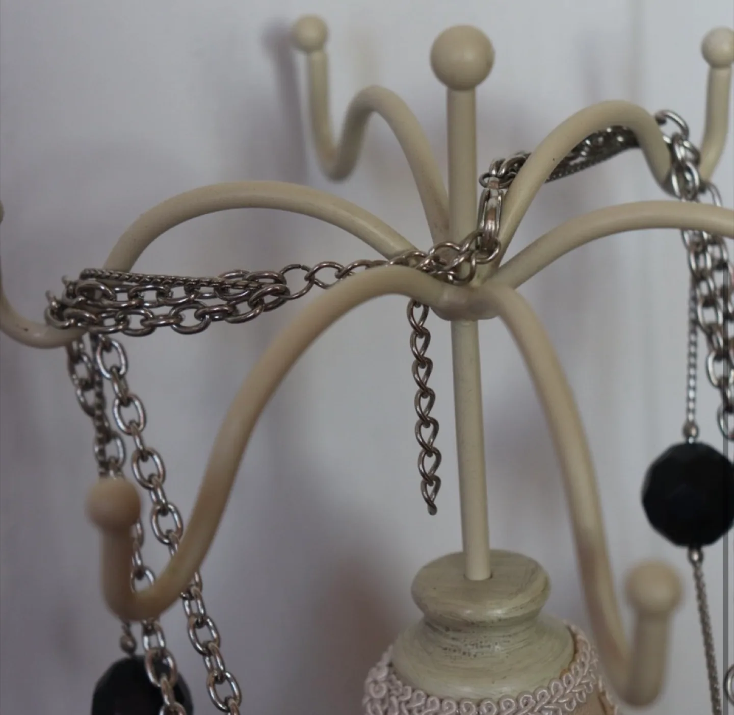 Guess Black Bead & Silver Tone Chain Necklace image indicator(4)