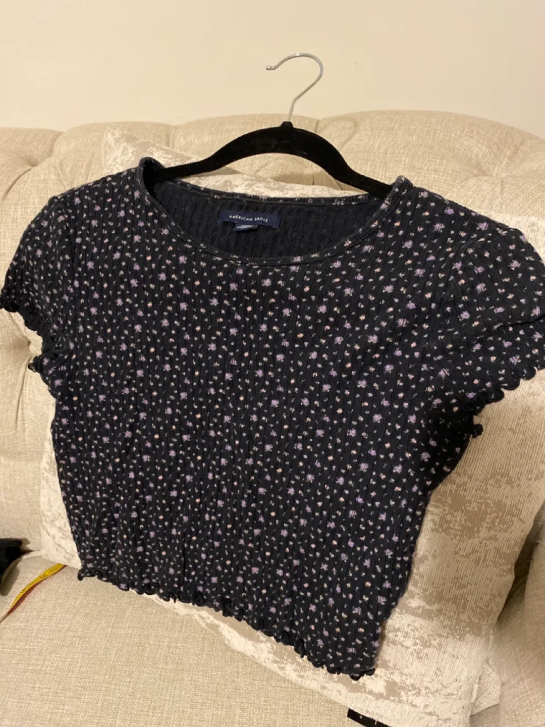 American Eagle Floral Crop Top - Size M thumbnail