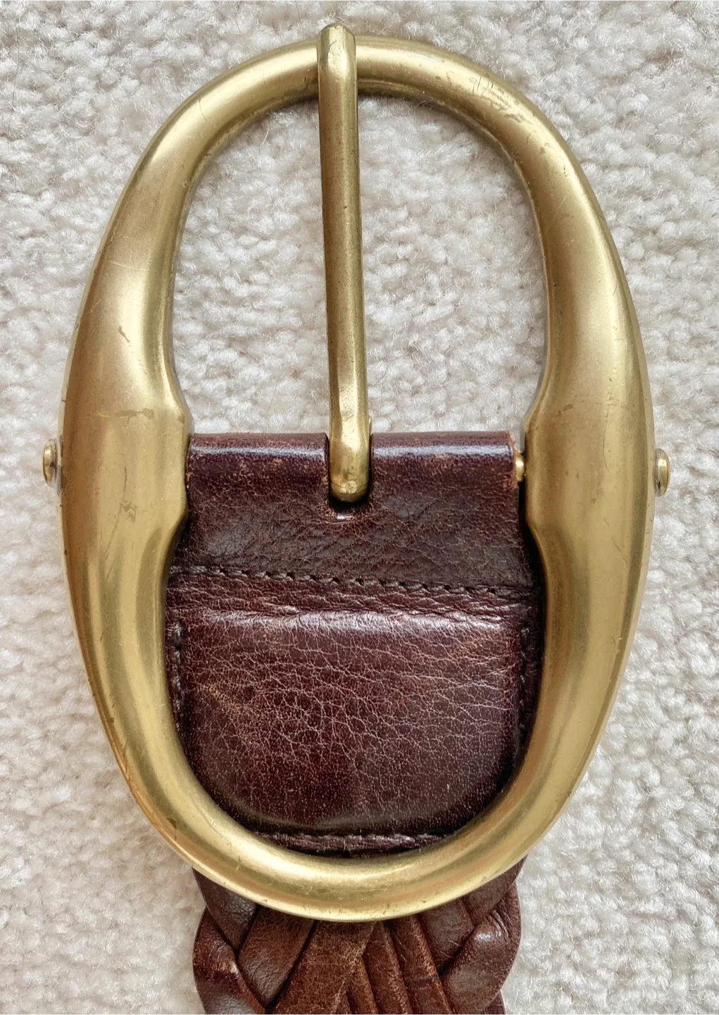 Yves Saint Laurent Braided Leather Belt Size 38 image indicator(3)