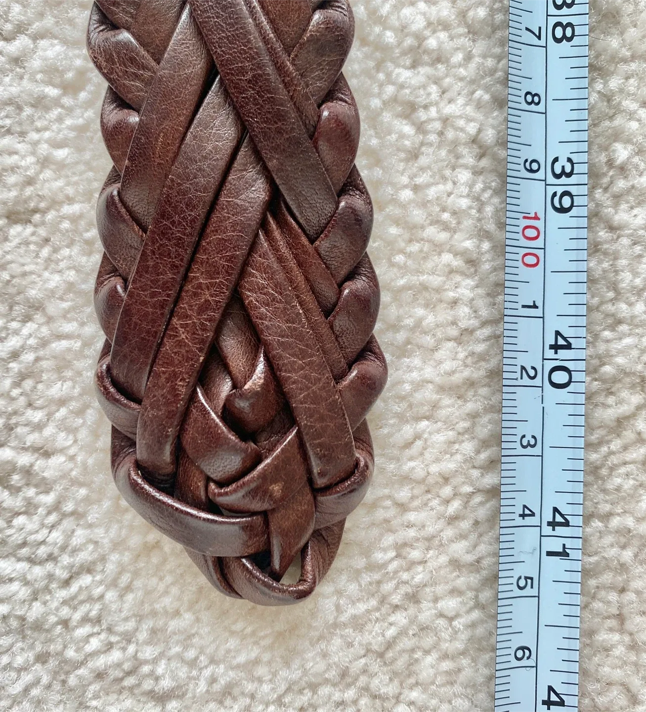 Yves Saint Laurent Braided Leather Belt Size 38 image indicator(5)